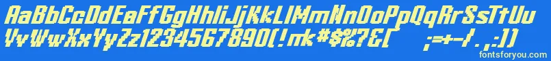 KleinheadlineBoldoblique Font – Yellow Fonts on Blue Background