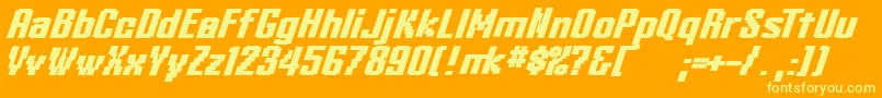 KleinheadlineBoldoblique Font – Yellow Fonts on Orange Background