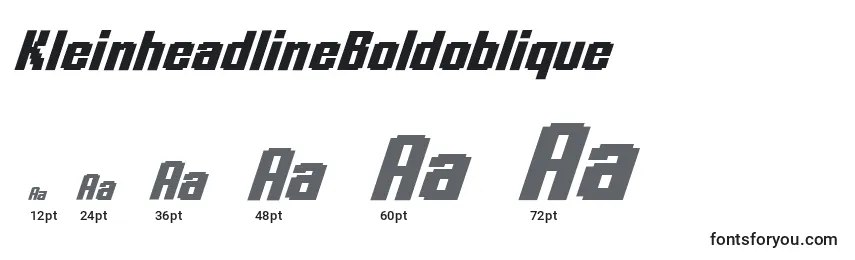 Размеры шрифта KleinheadlineBoldoblique