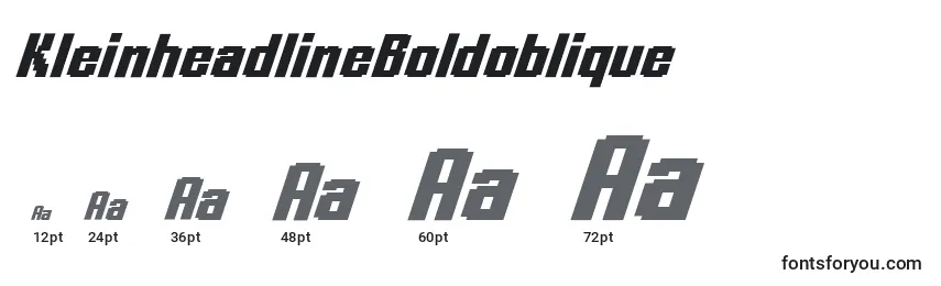 Größen der Schriftart KleinheadlineBoldoblique