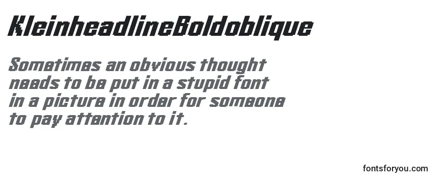 Шрифт KleinheadlineBoldoblique