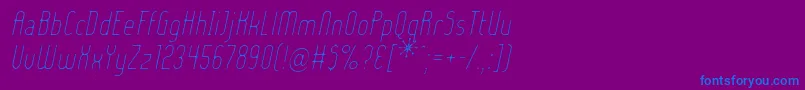 LadyIceExtraLightItalic Font – Blue Fonts on Purple Background