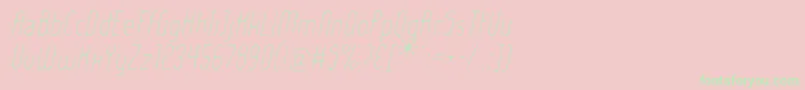 LadyIceExtraLightItalic Font – Green Fonts on Pink Background