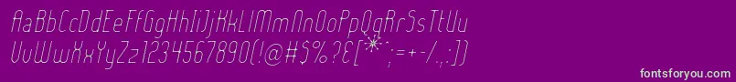 LadyIceExtraLightItalic Font – Green Fonts on Purple Background