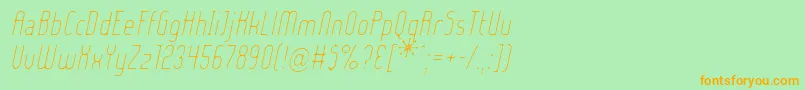 Шрифт LadyIceExtraLightItalic – оранжевые шрифты на зелёном фоне
