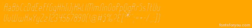 LadyIceExtraLightItalic Font – Pink Fonts on Orange Background