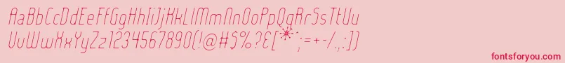 フォントLadyIceExtraLightItalic – ピンクの背景に赤い文字