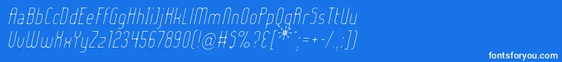 Шрифт LadyIceExtraLightItalic – белые шрифты на синем фоне