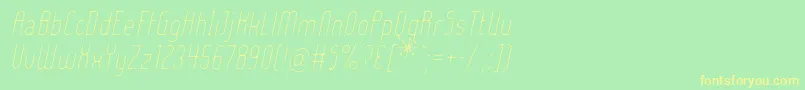 Fonte LadyIceExtraLightItalic – fontes amarelas em um fundo verde