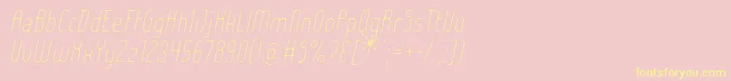 LadyIceExtraLightItalic Font – Yellow Fonts on Pink Background
