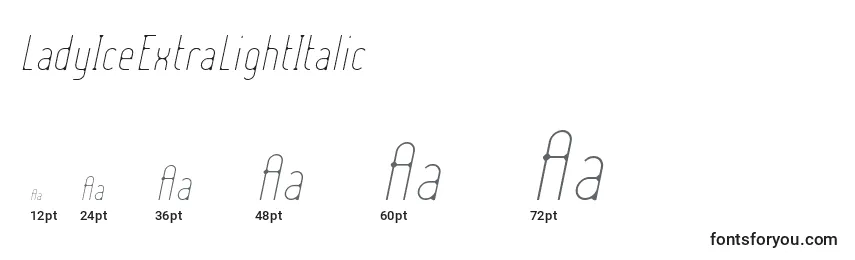 LadyIceExtraLightItalic Font Sizes
