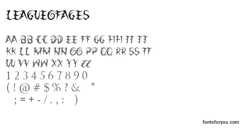 Czcionka LeagueOfAges – alfabet, cyfry, specjalne znaki