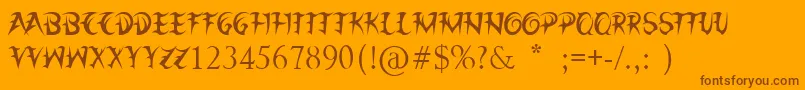 LeagueOfAges Font – Brown Fonts on Orange Background