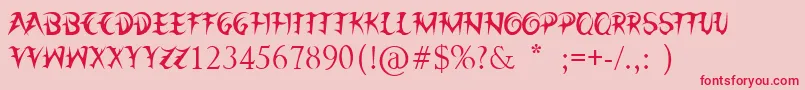 LeagueOfAges Font – Red Fonts on Pink Background