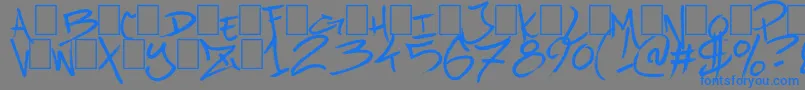 Czcionka UrbanBrushZone – niebieskie czcionki na szarym tle