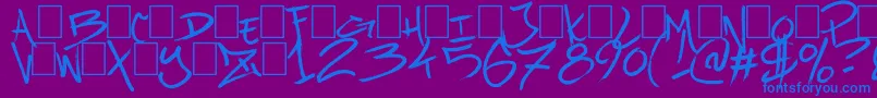 UrbanBrushZone Font – Blue Fonts on Purple Background