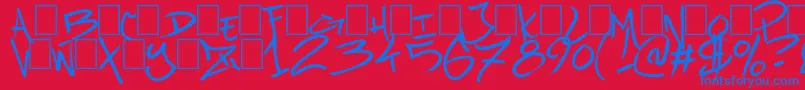 UrbanBrushZone Font – Blue Fonts on Red Background