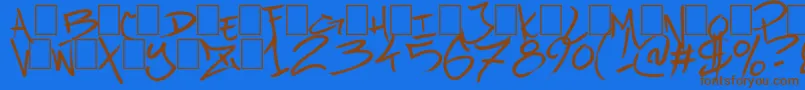 UrbanBrushZone Font – Brown Fonts on Blue Background