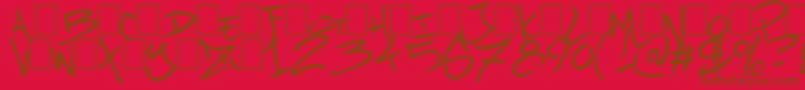 UrbanBrushZone Font – Brown Fonts on Red Background