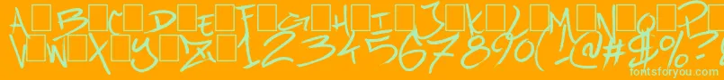 UrbanBrushZone Font – Green Fonts on Orange Background