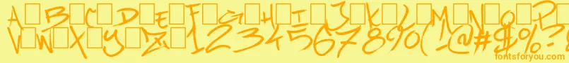UrbanBrushZone Font – Orange Fonts on Yellow Background