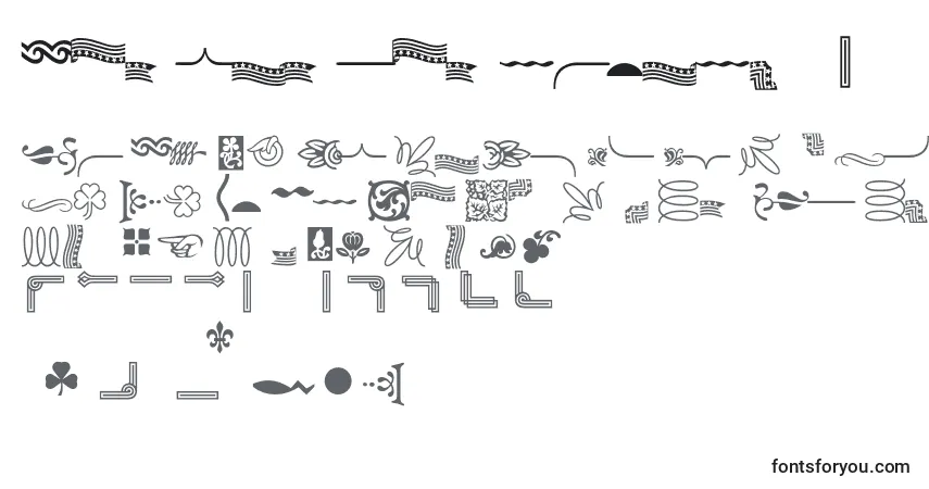 Czcionka Bordersornament6 – alfabet, cyfry, specjalne znaki