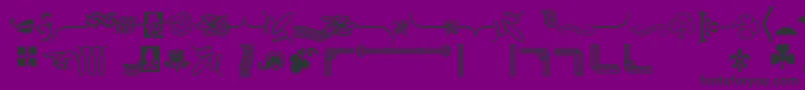 Bordersornament6-Schriftart – Schwarze Schriften auf violettem Hintergrund