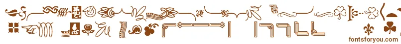 フォントBordersornament6 – 白い背景に茶色のフォント