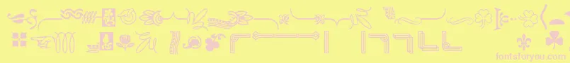 Czcionka Bordersornament6 – różowe czcionki na żółtym tle