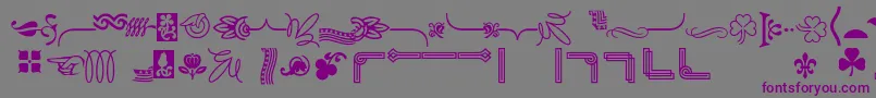 Bordersornament6-fontti – violetit fontit harmaalla taustalla