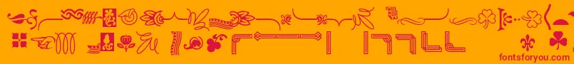 Bordersornament6 Font – Red Fonts on Orange Background