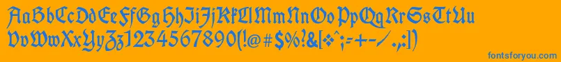 UnifrakturcookLight Font – Blue Fonts on Orange Background