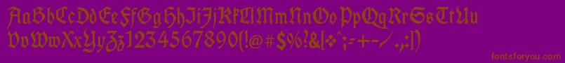 UnifrakturcookLight Font – Brown Fonts on Purple Background