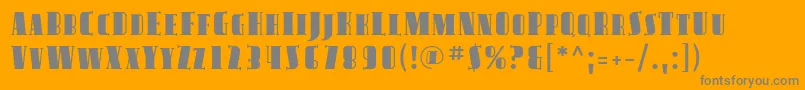 AvondaleSc-fontti – harmaat kirjasimet oranssilla taustalla