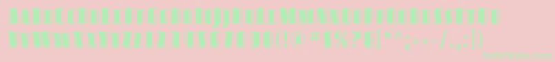 AvondaleSc-fontti – vihreät fontit vaaleanpunaisella taustalla