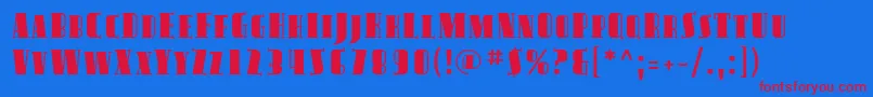 AvondaleSc Font – Red Fonts on Blue Background
