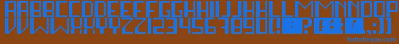 StayInSquare Font – Blue Fonts on Brown Background