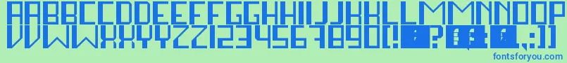 StayInSquare Font – Blue Fonts on Green Background