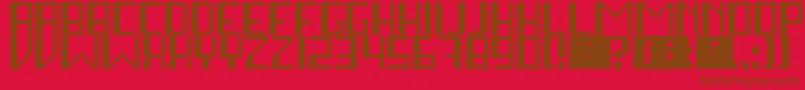 StayInSquare Font – Brown Fonts on Red Background