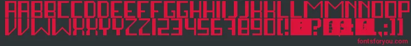 StayInSquare Font – Red Fonts on Black Background