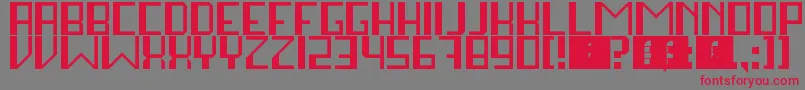 StayInSquare Font – Red Fonts on Gray Background
