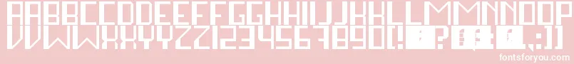 フォントStayInSquare – ピンクの背景に白い文字