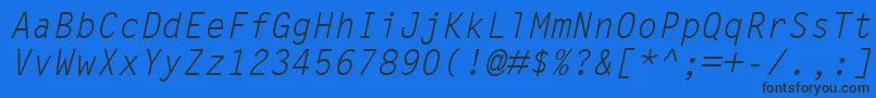 Шрифт LetterGothicMtOblique – чёрные шрифты на синем фоне