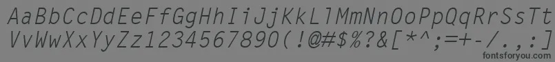Шрифт LetterGothicMtOblique – чёрные шрифты на сером фоне