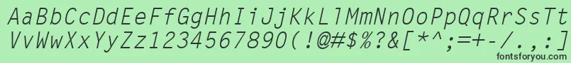 Шрифт LetterGothicMtOblique – чёрные шрифты на зелёном фоне
