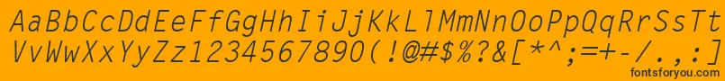 Шрифт LetterGothicMtOblique – чёрные шрифты на оранжевом фоне