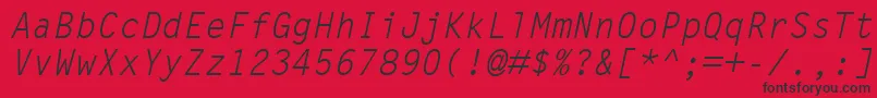 Шрифт LetterGothicMtOblique – чёрные шрифты на красном фоне