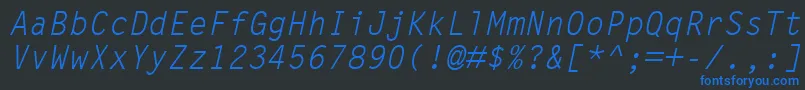 Шрифт LetterGothicMtOblique – синие шрифты на чёрном фоне