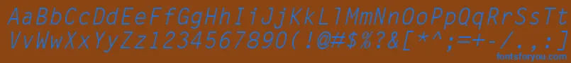 LetterGothicMtOblique Font – Blue Fonts on Brown Background