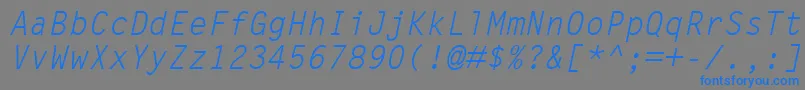 LetterGothicMtOblique-Schriftart – Blaue Schriften auf grauem Hintergrund